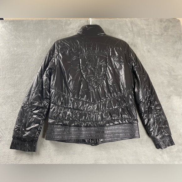 Puma Ferrari Light Puffer Zip Jacket Logo Nylon Black Official Product Womens XL - Picture 15 of 15